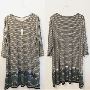 Max studio plus size jersey quarter sleeve printed